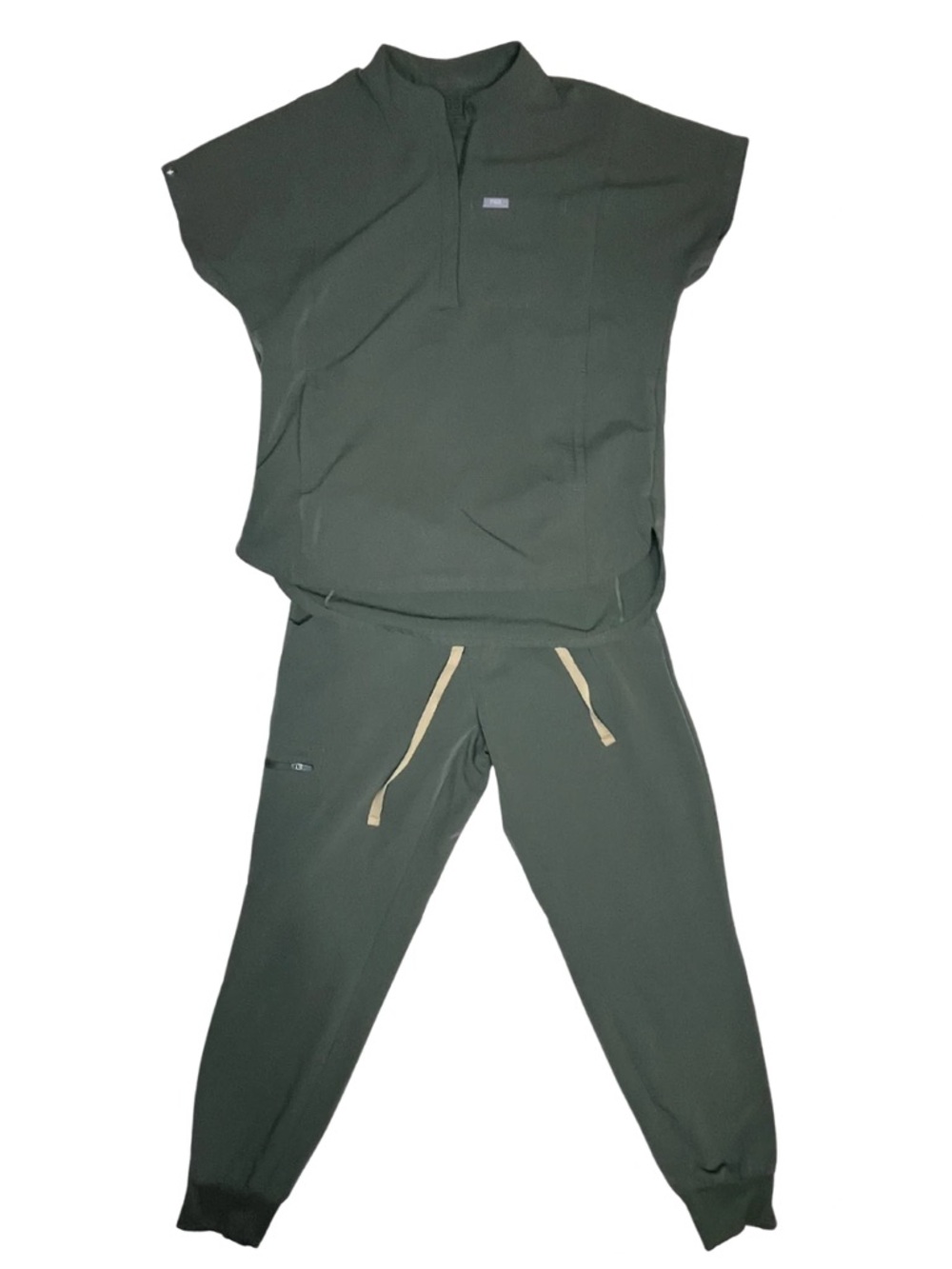FIGS Technical Collection Scrub Set Olive Green XS Women’s Jogger Pants & Top